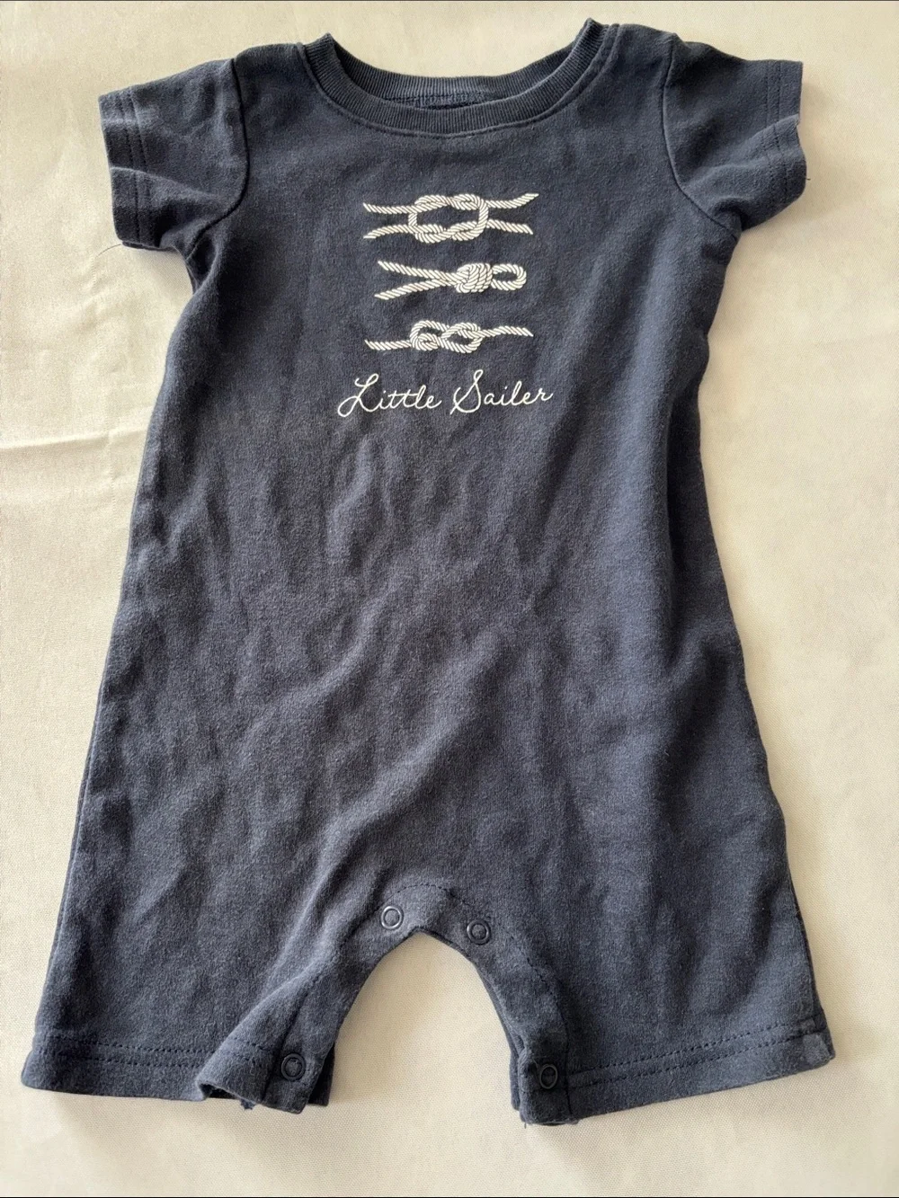 Little Sailor Navy Short-Sleeve Baby One-Piece Romper size 24 months